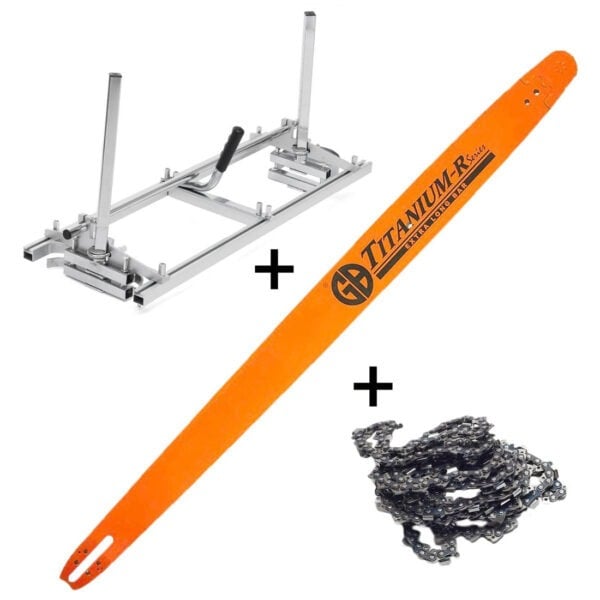 Startset 48” Chainsaw Mill met 125cm GB Titanium massief zaagblad met wisselbaar neuswiel tbv Stihl (3/8″)