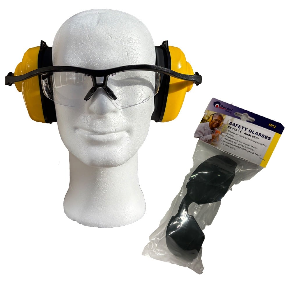 Eyesonic MK2 veiligheidsbril met gehoorbescherming + zonnevizier